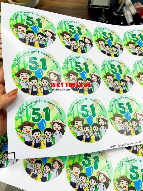 In tem Decal sữa cán mờ dán lên quà tặng sinh nhật Ngành Đồng - INKTS260