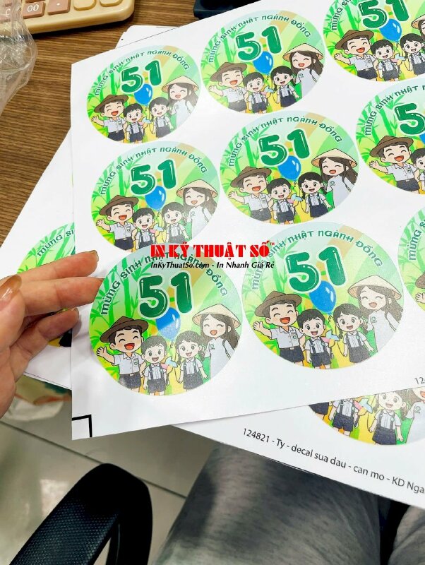 In tem Decal sữa cán mờ dán lên quà tặng sinh nhật Ngành Đồng - INKTS260