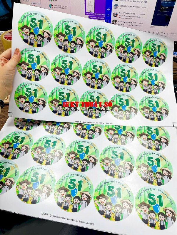 In tem Decal sữa cán mờ dán lên quà tặng sinh nhật Ngành Đồng - INKTS260