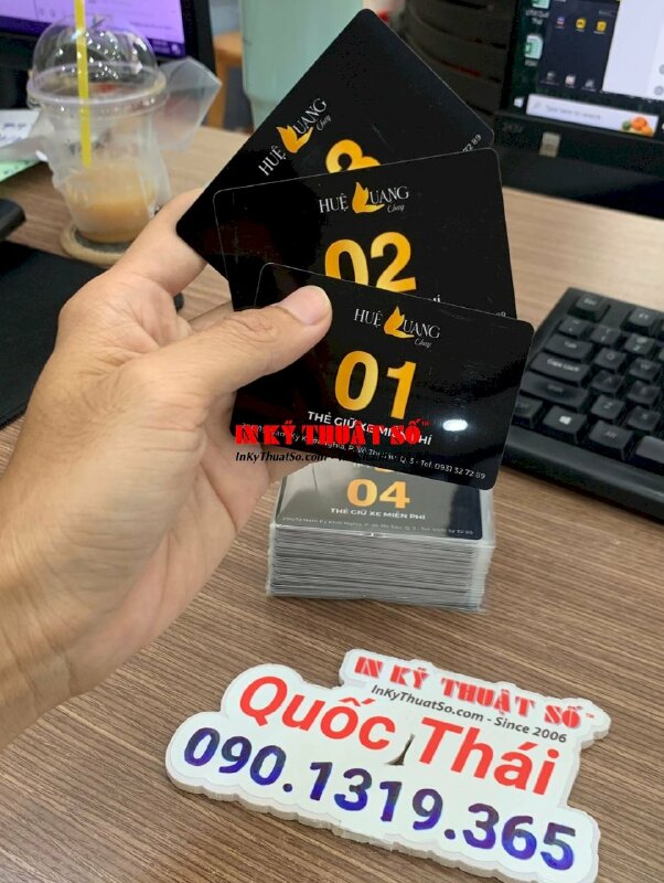 In thẻ giữ xe miễn phí cho nhà hàng chay - INKTS812
