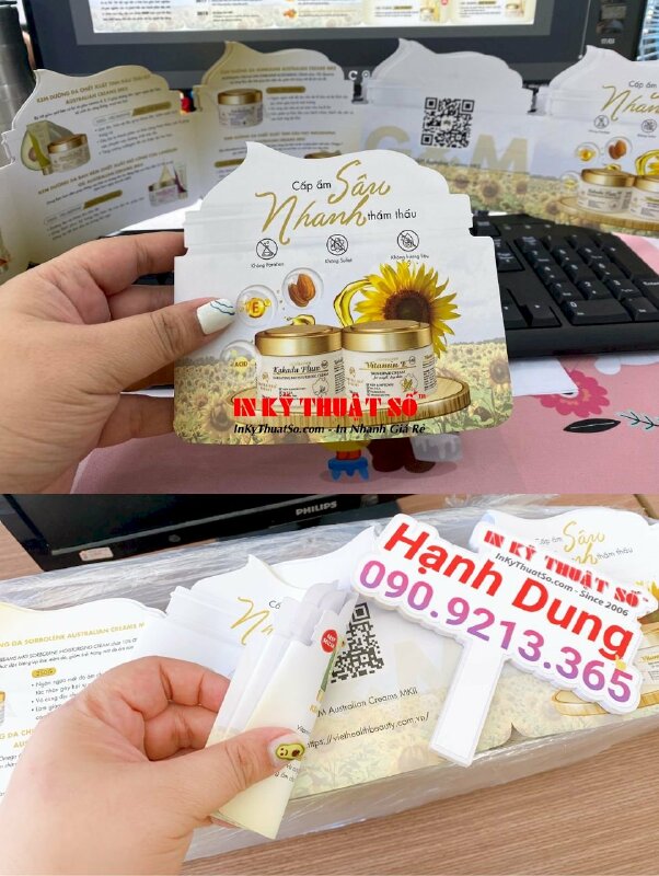 In tờ rơi gấp 5 hình hủ kem mỹ phẩm - INKTS259