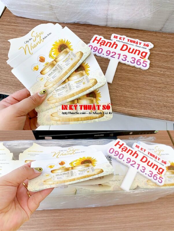 In tờ rơi gấp 5 hình hủ kem mỹ phẩm - INKTS259