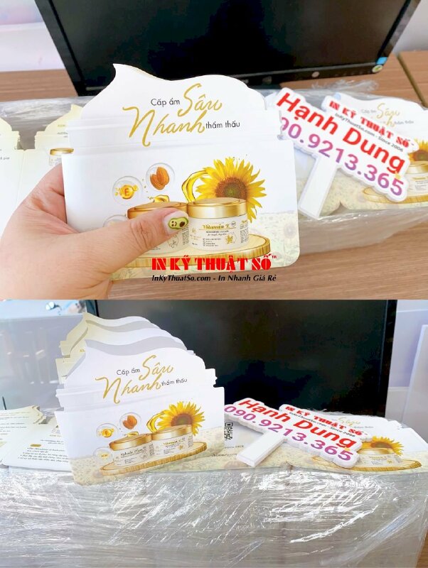 In tờ rơi gấp 5 hình hủ kem mỹ phẩm - INKTS259