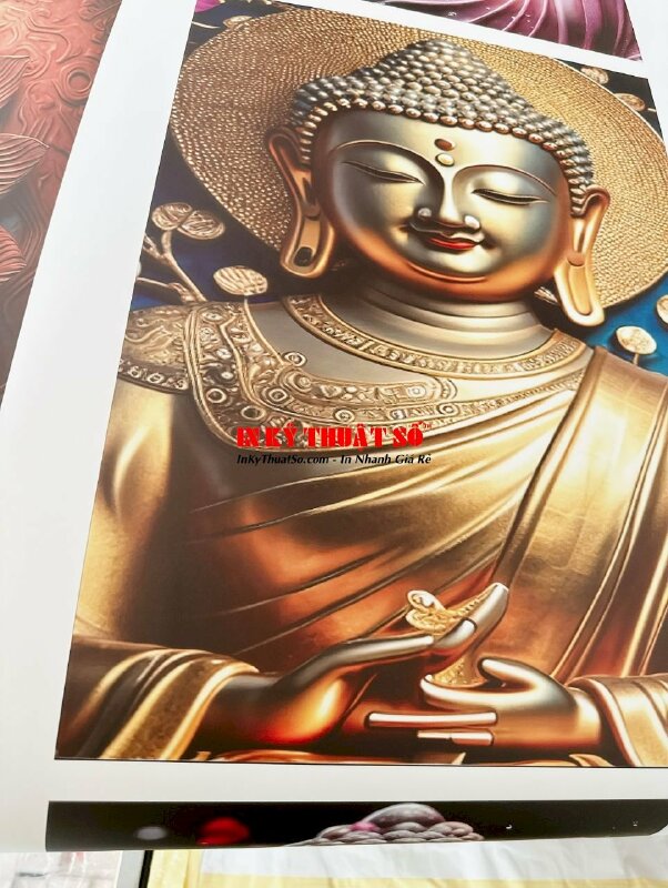 In tranh Phật đẹp, in tranh hoa sen Phật giáo 3D bằng giấy ảnh - INKTS782