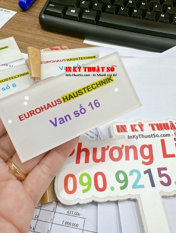 In UV trên Mica thẻ tên, thẻ số thứ tự van cấp thoát nước - INKTS766