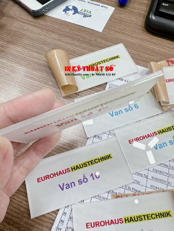 In UV trên Mica thẻ tên, thẻ số thứ tự van cấp thoát nước - INKTS766