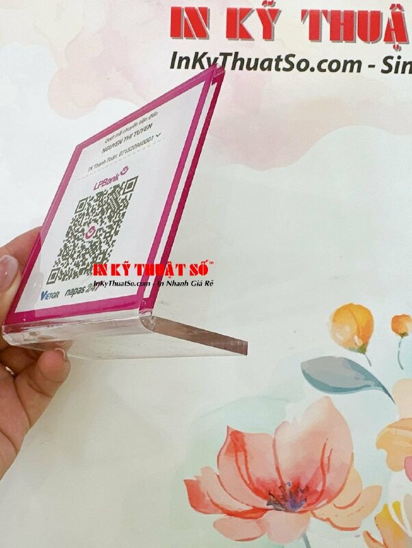 Mica để bàn QRcode thanh toán, Standee QR để quầy thu ngân cho shop, cửa hàng - INKTS1184