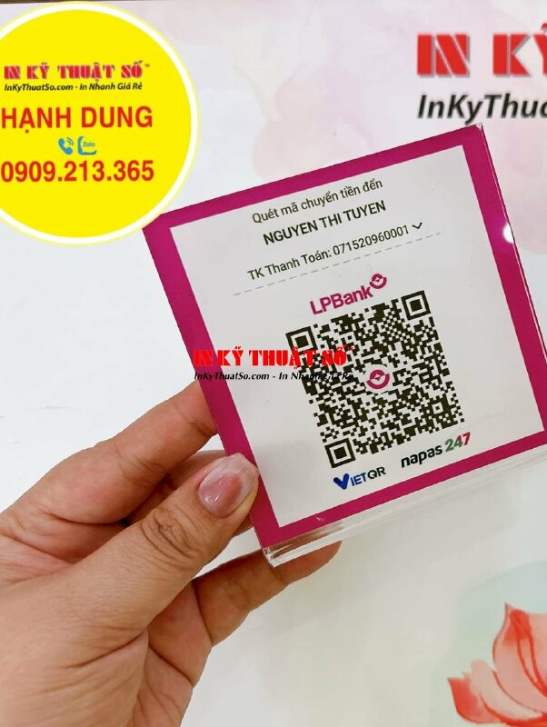 Mica để bàn QRcode thanh toán, Standee QR để quầy thu ngân cho shop, cửa hàng - INKTS1184