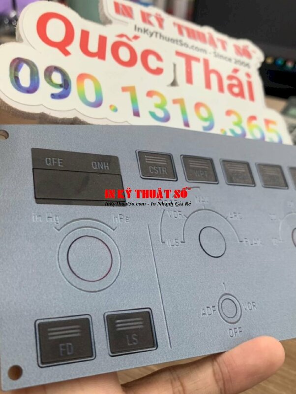 Nhãn mica tủ điện, in mặt nạ mica xuyên đèn cho các dòng máy - INKTS635