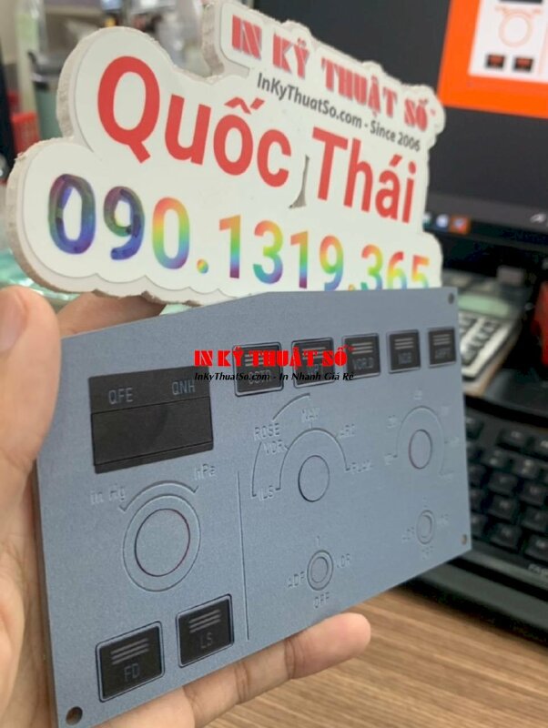 Nhãn mica tủ điện, in mặt nạ mica xuyên đèn cho các dòng máy - INKTS635