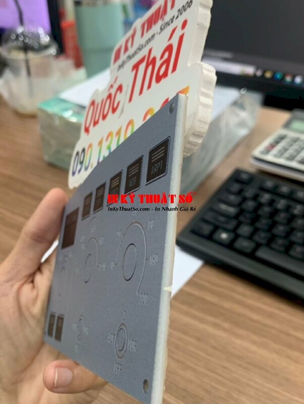 Nhãn mica tủ điện, in mặt nạ mica xuyên đèn cho các dòng máy - INKTS635
