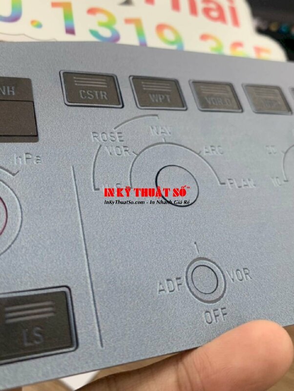 Nhãn mica tủ điện, in mặt nạ mica xuyên đèn cho các dòng máy - INKTS635