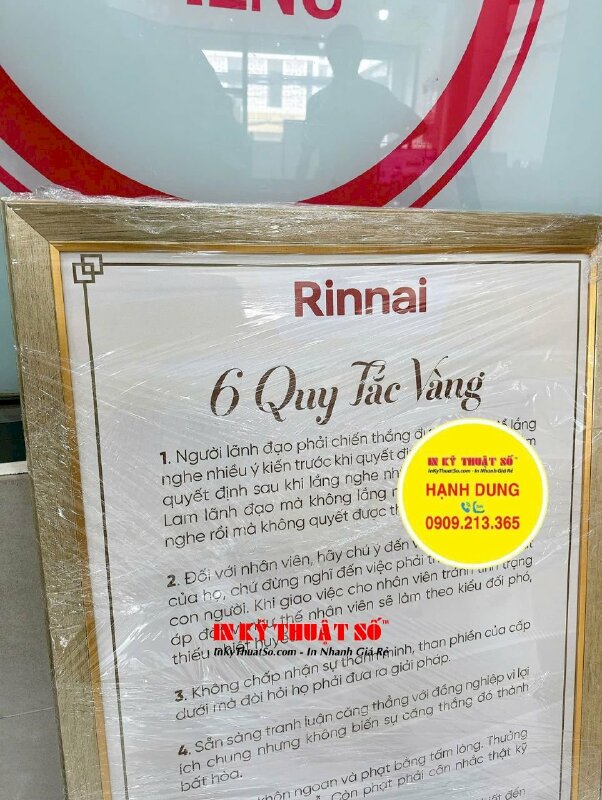 In bảng nội quy công ty, Canvas mực dầu bóng đóng khung viền - INKTS3365