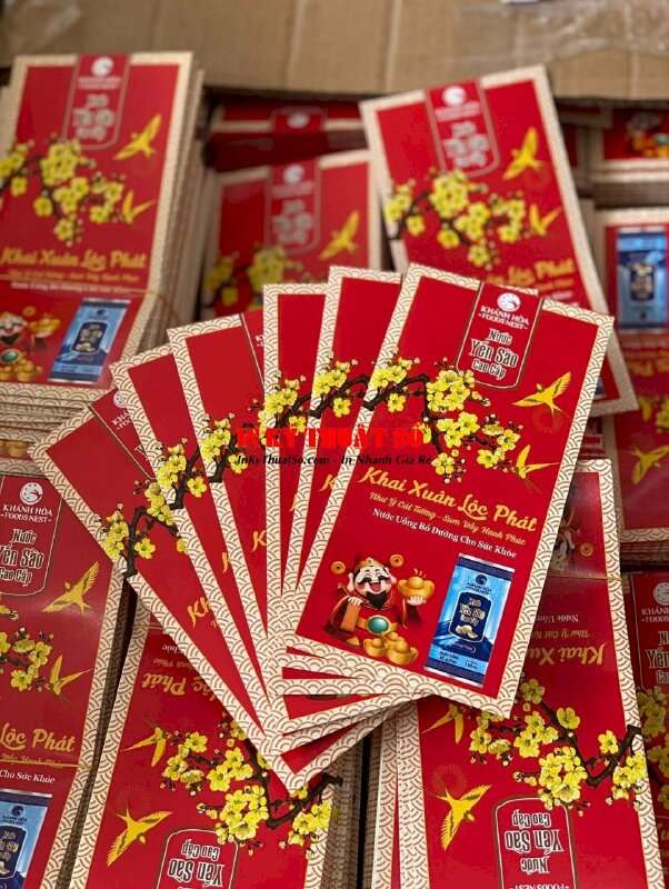 In bao lì xì số lượng lớn in offset cho nhãn hàng nước yến gửi tặng khách hàng - INKTS209
