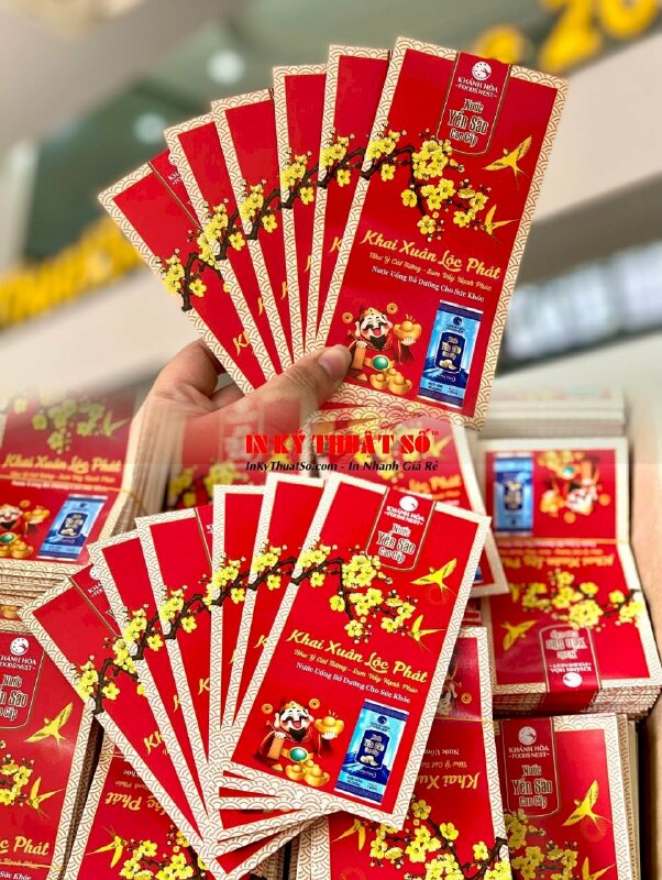 In bao lì xì số lượng lớn in offset cho nhãn hàng nước yến gửi tặng khách hàng - INKTS209