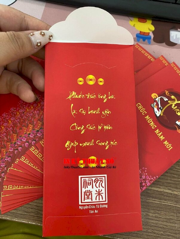 In bao lì xì Tết cho trưởng Dòng Họ trao tặng con cháu - INKTS199