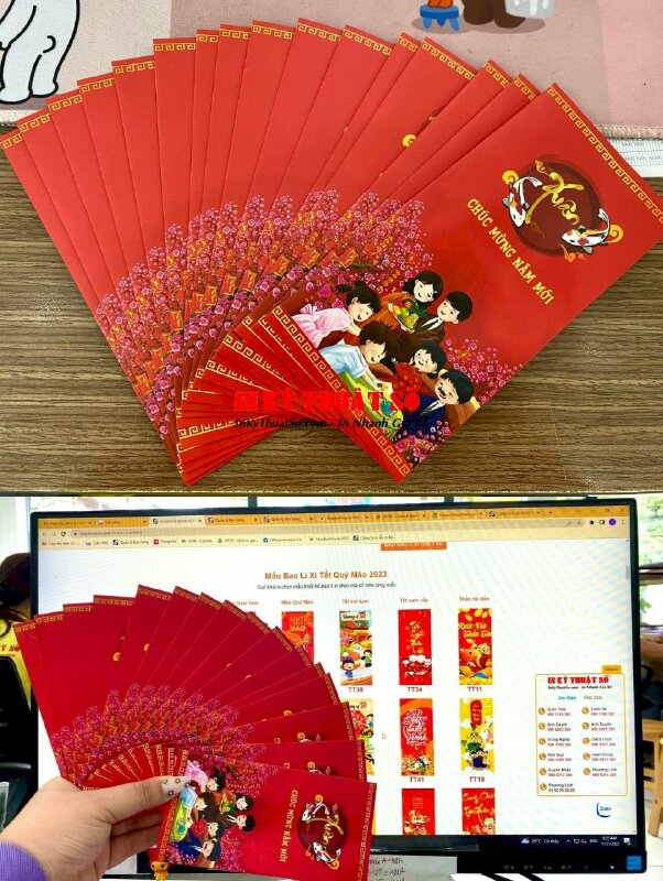 In bao lì xì Tết cho trưởng Dòng Họ trao tặng con cháu - INKTS199
