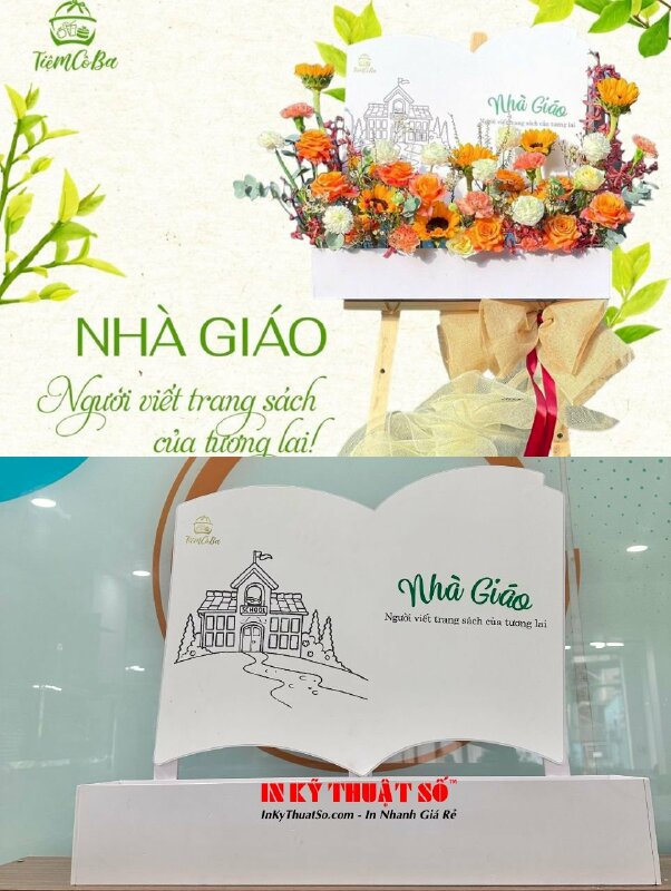 In bồi Formex làm bảng tên chúc mừng kèm khay cắm hoa theo yêu cầu - INKTS886