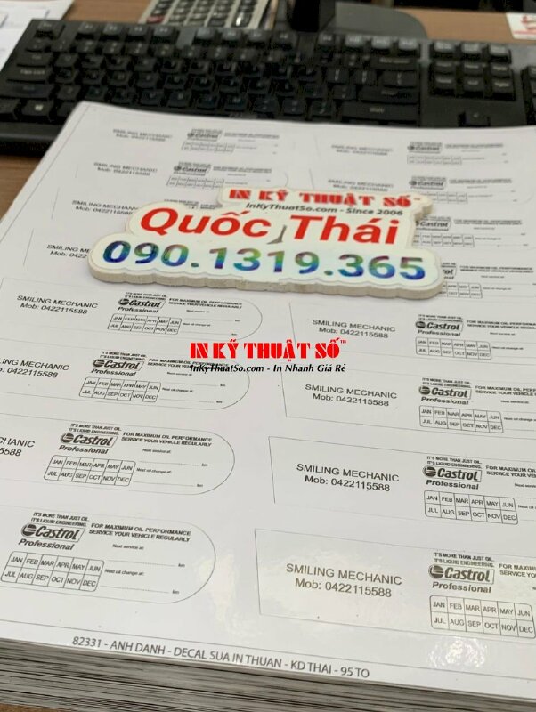 In Decal 2 mặt quảng bá thương hiệu Castrol - INKTS418