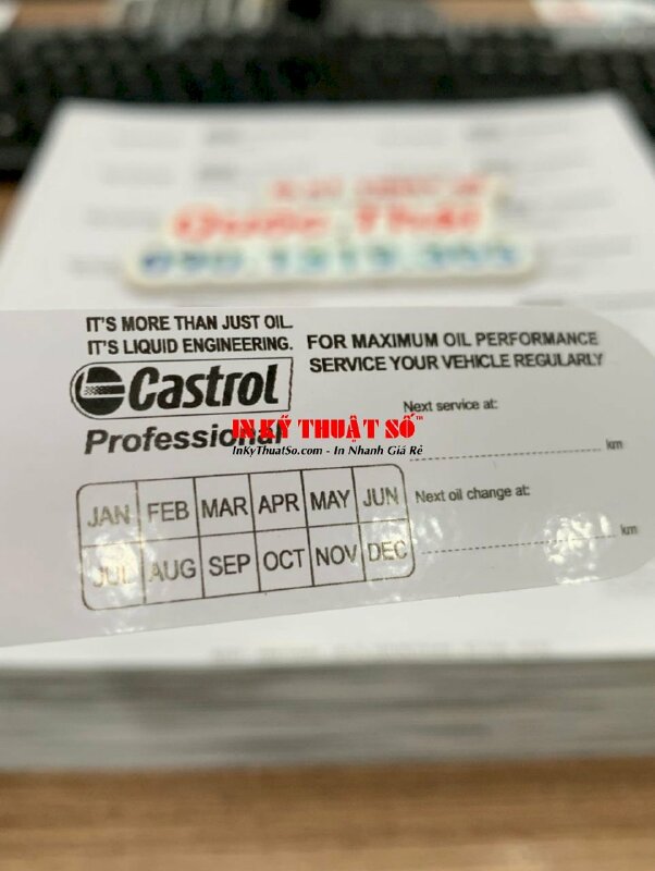 In Decal 2 mặt quảng bá thương hiệu Castrol - INKTS418