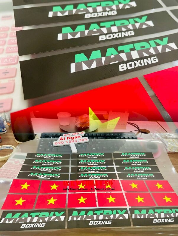 In decal ép nhiệt lên áo thun logo boxing - INKTS768