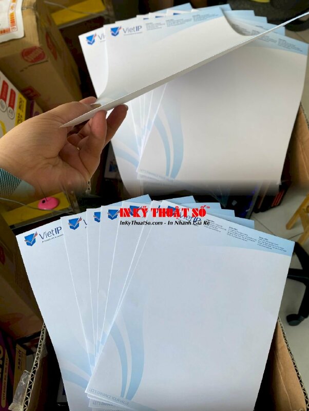 In giấy tiêu đề A4, giấy Fort 100gsm, in 1 mặt - INKTS323