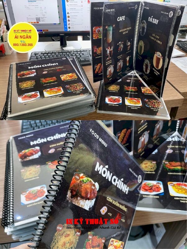 In menu ép plastic Billiards Club bộ đôi menu food đồ ăn và menu drink thức uống - INKTS1168