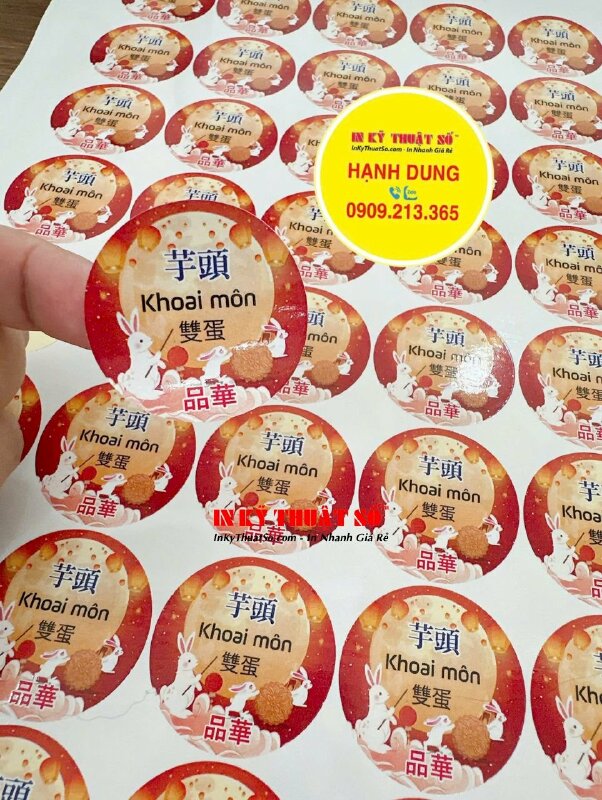 In tem dán phân loại bánh Trung thu, tem decal giấy, cán bóng, bế tròn - INKTS3338