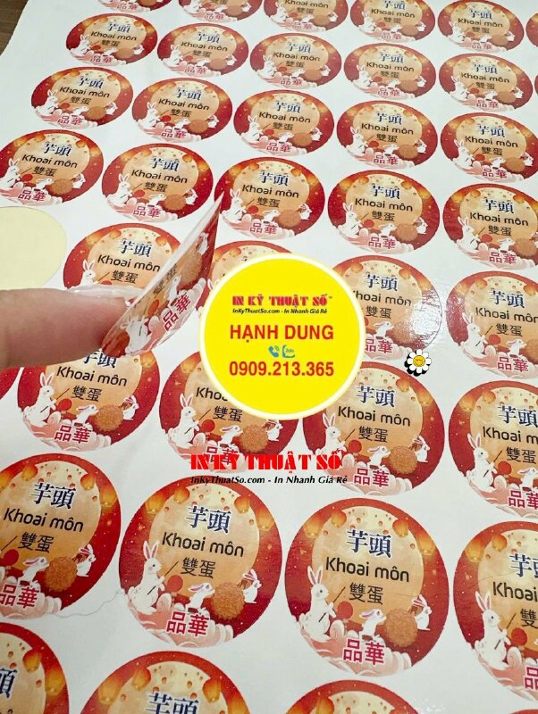 In tem dán phân loại bánh Trung thu, tem decal giấy, cán bóng, bế tròn - INKTS3338