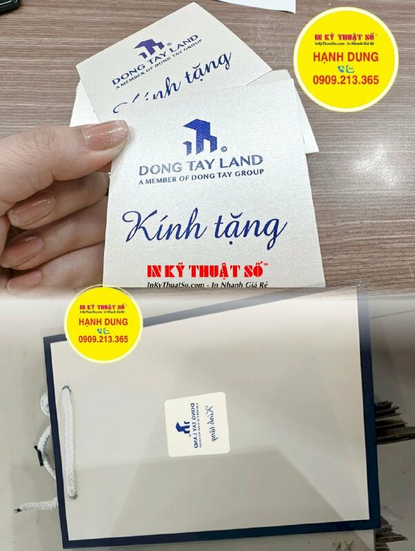 In tem kính tặng logo công ty dán túi giấy đựng quà tặng khách hàng, in giấy mỹ thuật có keo mặt sau - INKTS935