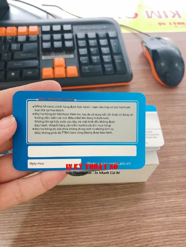 In thẻ bảo hành giấy bo góc khuôn chuẩn - INKTS371