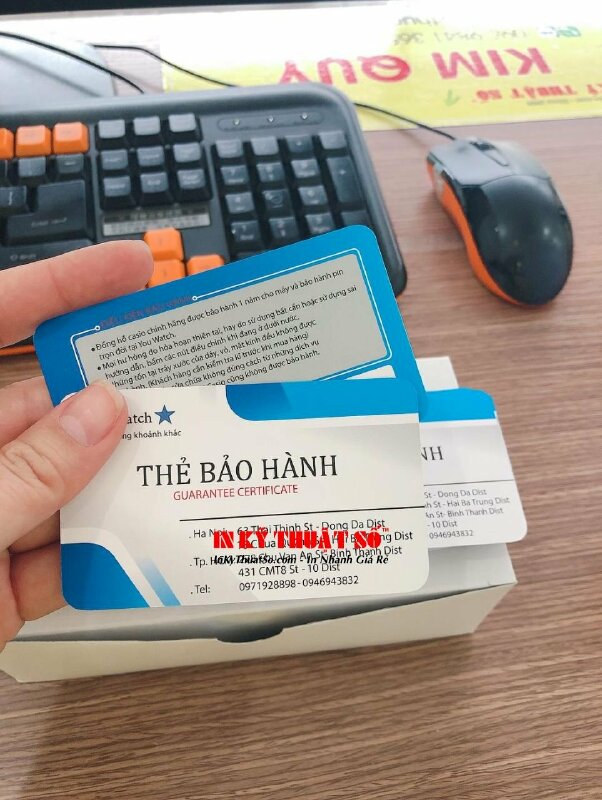In thẻ bảo hành giấy bo góc khuôn chuẩn - INKTS371