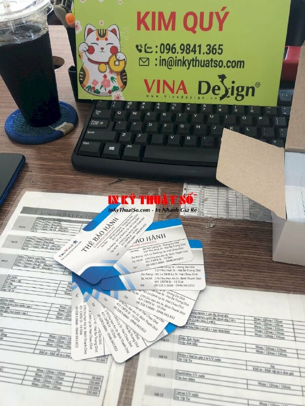 In thẻ bảo hành giấy bo góc khuôn chuẩn - INKTS371