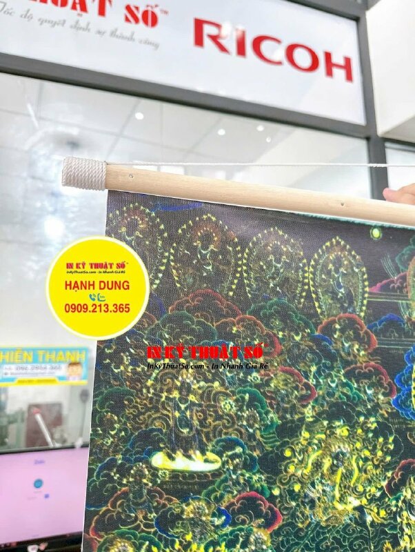 In tranh Thangka Canvas Yamantaka Mandala Hàn Phục Dạ Ma - Mật Tông Kim Cang Phổ Ba - INKTS3367