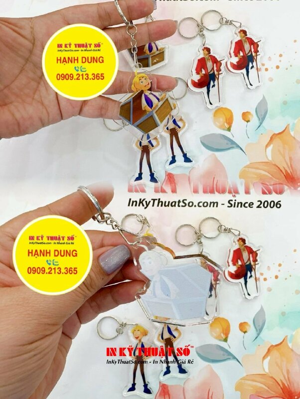 Làm móc khóa chibi theo yêu cầu, móc khóa mica nhân vật hoạt hình, cartoon - INKTS1324