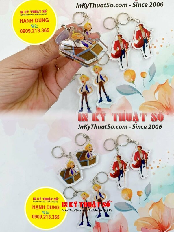 Làm móc khóa chibi theo yêu cầu, móc khóa mica nhân vật hoạt hình, cartoon - INKTS1324