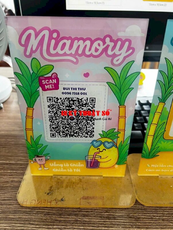 Standee bảng mica QR code quán nước mía - INKTS3337