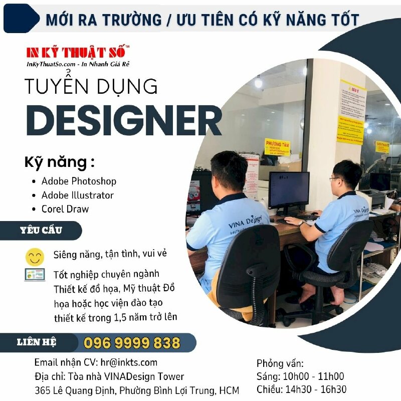 Công ty In Kỹ Thuật Số tuyển dụng Nhân viên Thiết kế In ấn
