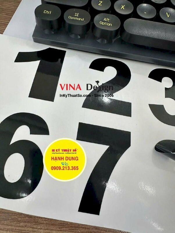 Cắt số thứ tự bế vật tư Decal màu đen, bộ số 0 1 2 3 4 5 6 7 8 9 - INKTS3417
