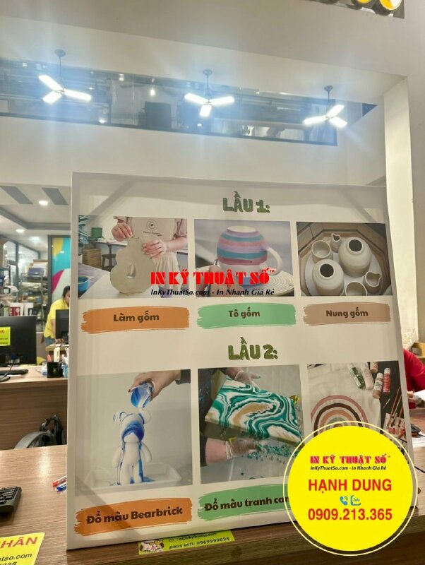 In bảng chỉ dẫn tầng lầu 1, lầu 2 địa điểm tổ chức Workshop, phòng học kỹ năng - INKTS918