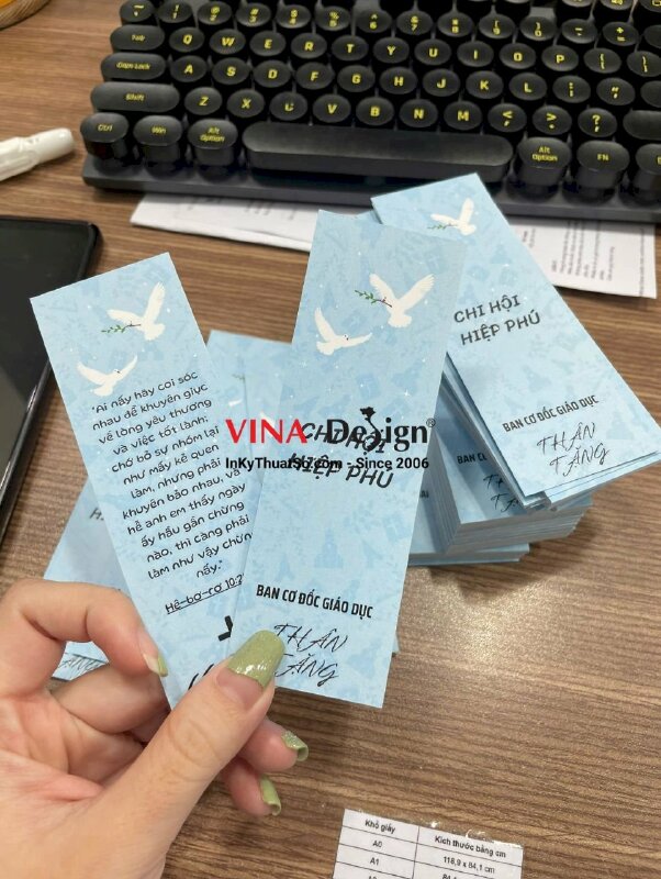 In bookmark thẻ đánh dấu trang sách, trích dẫn câu Kinh Thánh cho chi hội Cơ Đốc giáo - INKTS3447