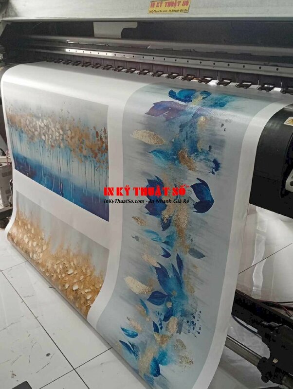 In Canvas dầu bóng tính theo m2, tranh Canvas trừu tượng - INKTS1014