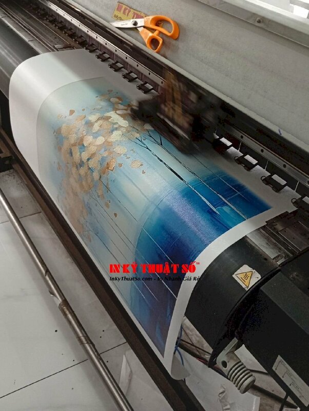 In Canvas dầu bóng tính theo m2, tranh Canvas trừu tượng - INKTS1014