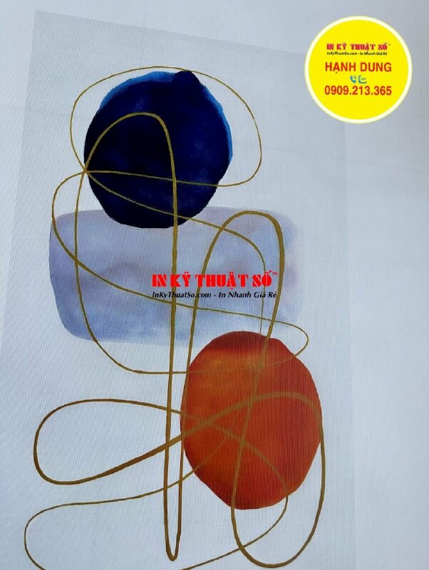 In Canvas dầu mờ tính theo m2, tranh trừu tượng Canvas - INKTS1013