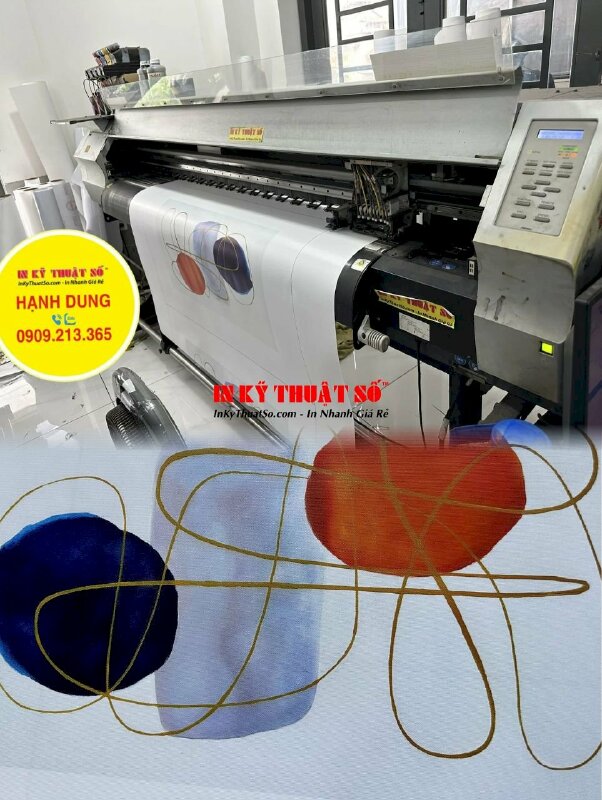 In Canvas dầu mờ tính theo m2, tranh trừu tượng Canvas - INKTS1013