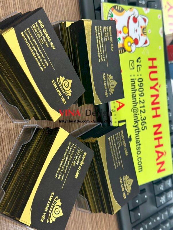 In card visit giấy mỹ thuật đen, in card visit Marketing Manager - INKTS844