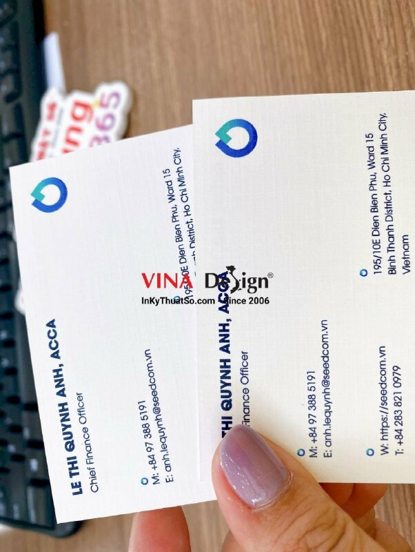 In card visit giấy mỹ thuật K08, card visit Chief Financial Officer giám đốc tài chính - INKTS658