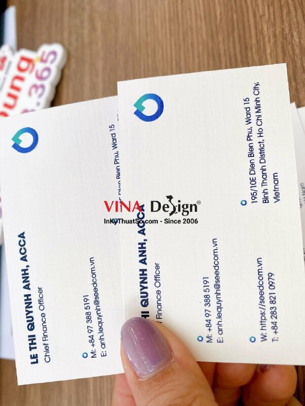 In card visit giấy mỹ thuật K08, card visit Chief Financial Officer giám đốc tài chính - INKTS658