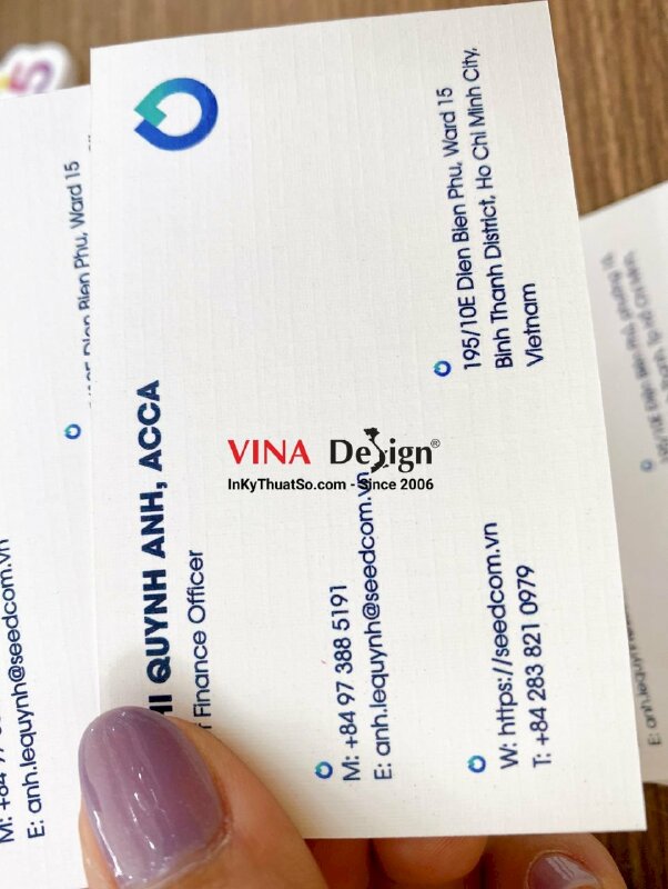 In card visit giấy mỹ thuật K08, card visit Chief Financial Officer giám đốc tài chính - INKTS658