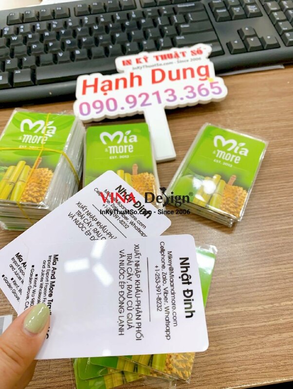 In card visit nhựa song ngữ Anh - Việt, hàng gửi đi Mỹ từ TPHCM - INKTS576